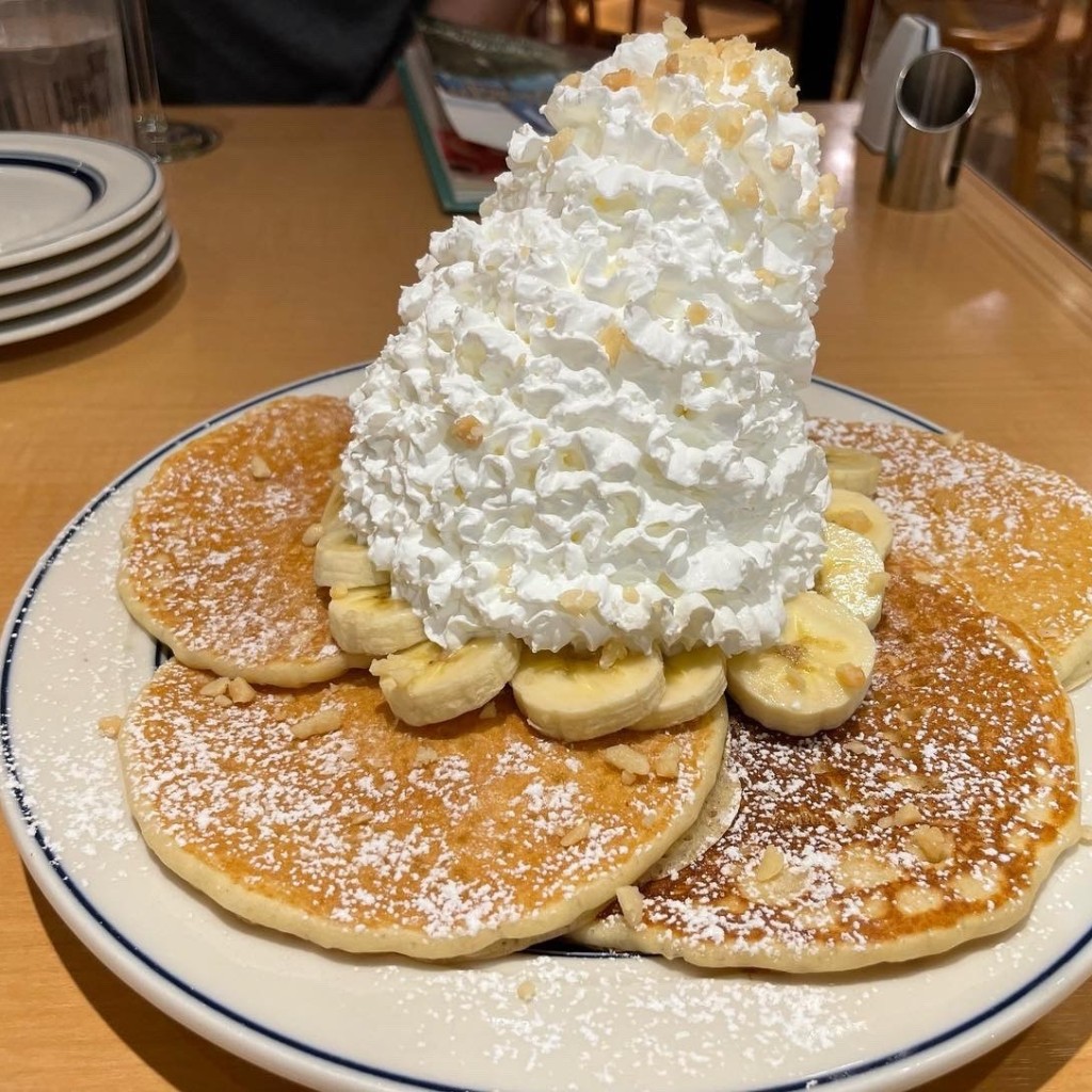 ユーザーが投稿したチョコバナナパンケーキの写真 - 実際訪問したユーザーが直接撮影して投稿した東川崎町カフェエッグスンシングス 神戸ハーバーランド店の写真