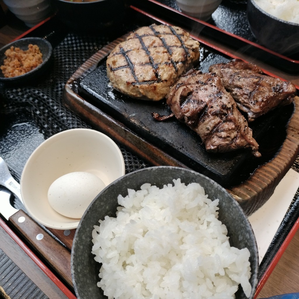 ユーザーが投稿した追い肉 ハンバーグの写真 - 実際訪問したユーザーが直接撮影して投稿した井堀ステーキ感動の肉と米 長久手店の写真