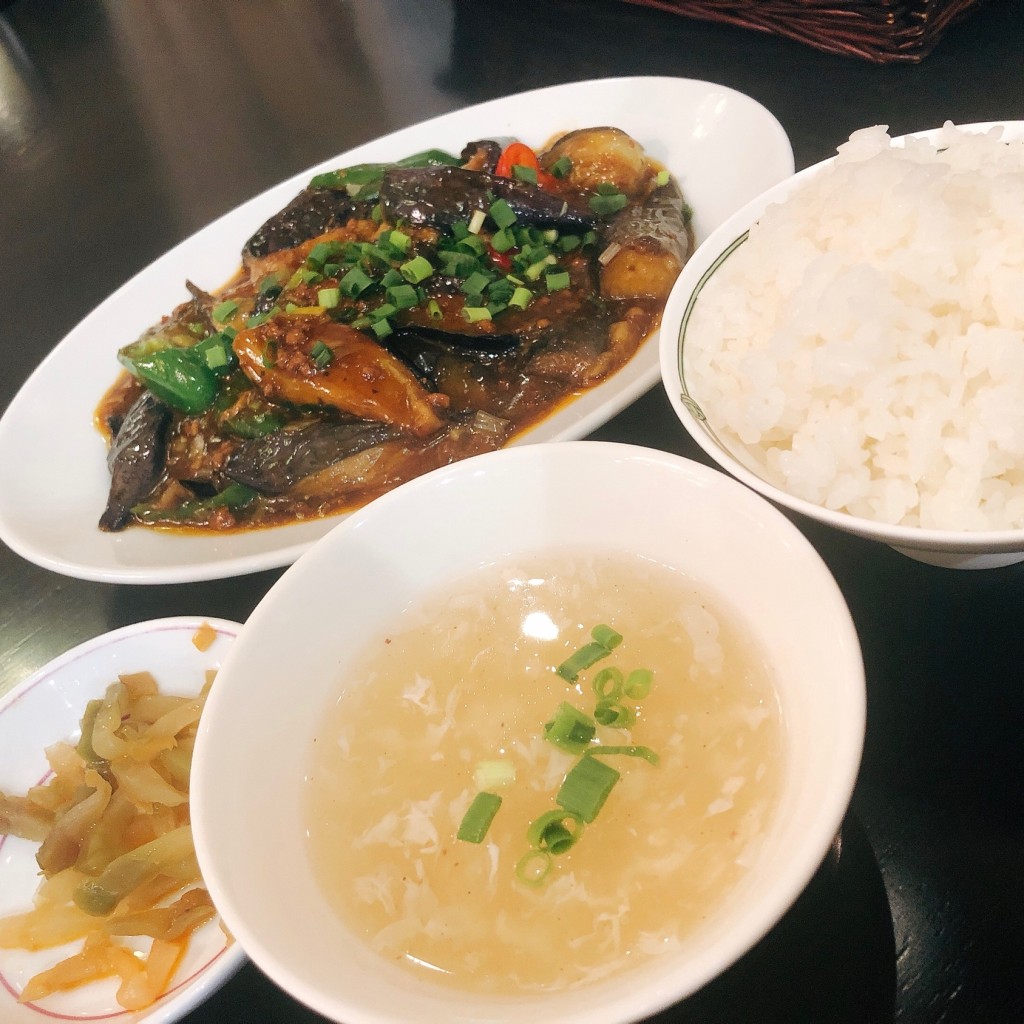 ユーザーが投稿したナスと挽肉の炒めの写真 - 実際訪問したユーザーが直接撮影して投稿した東新橋中華料理中国飯店 潮夢来の写真