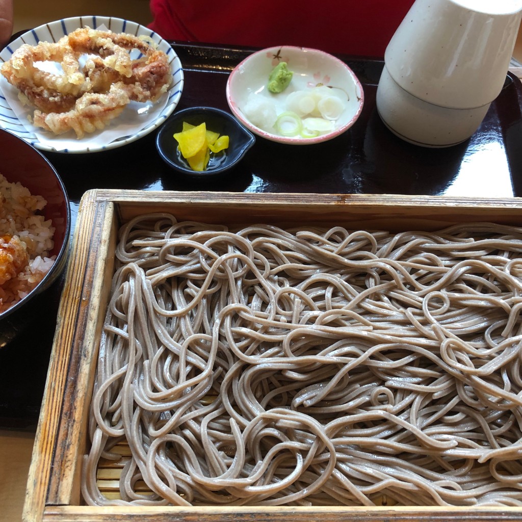 ユーザーが投稿したげそ天ざる蕎麦とミニ天丼の写真 - 実際訪問したユーザーが直接撮影して投稿した市名坂そばやま久の写真