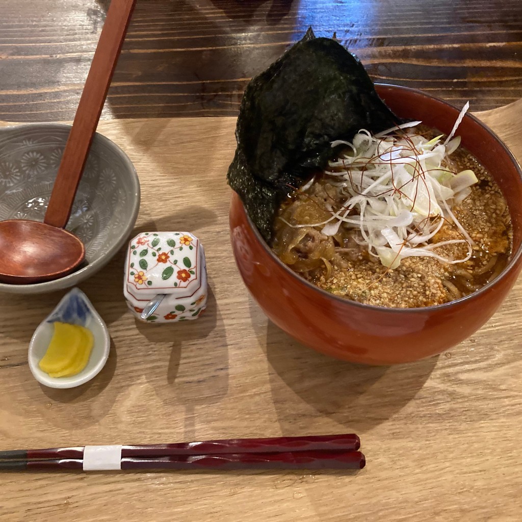 ユーザーが投稿した牛肉辛麺の写真 - 実際訪問したユーザーが直接撮影して投稿した清川町砂田うどん豊後めん処 くんぷうの写真