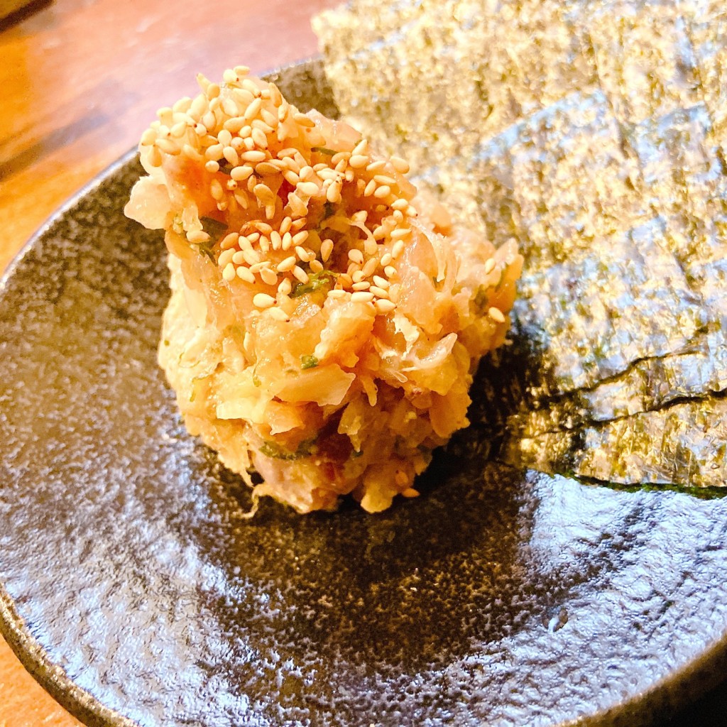 ユーザーが投稿した鮮魚のなめろうの写真 - 実際訪問したユーザーが直接撮影して投稿した新宿魚介 / 海鮮料理なきざかな 新宿店の写真