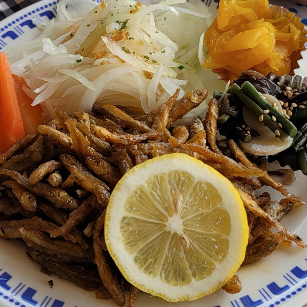 ユーザーが投稿したワカサギ唐揚げ ライス•サラダ付きの写真 - 実際訪問したユーザーが直接撮影して投稿した山中洋食レストラン さんすいの写真