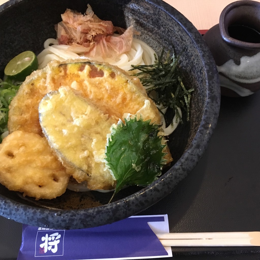 ユーザーが投稿した野菜天ぶっかけうどんの写真 - 実際訪問したユーザーが直接撮影して投稿した四郷町東阿保うどん将の写真