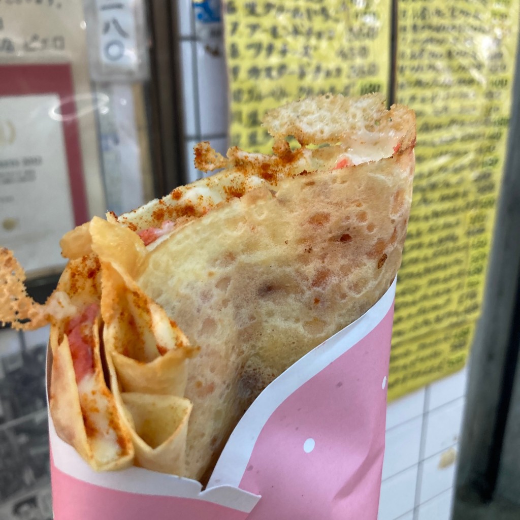 ユーザーが投稿した明太子チーズクレープ(激辛)の写真 - 実際訪問したユーザーが直接撮影して投稿した大山町スイーツピエロの写真