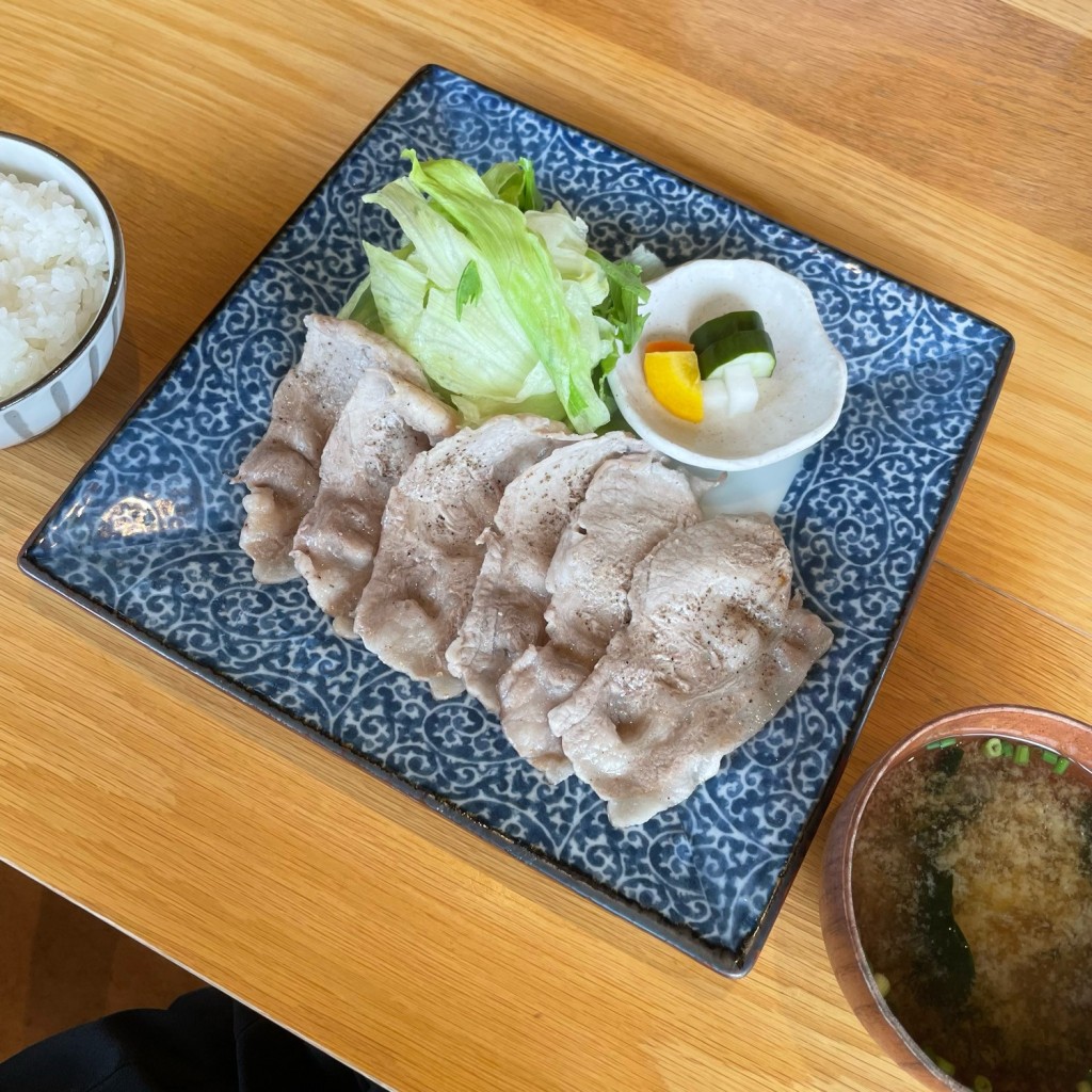 ユーザーが投稿した塩コショー焼き定食の写真 - 実際訪問したユーザーが直接撮影して投稿した沢豚肉料理恋する豚研究所 食堂・お店の写真