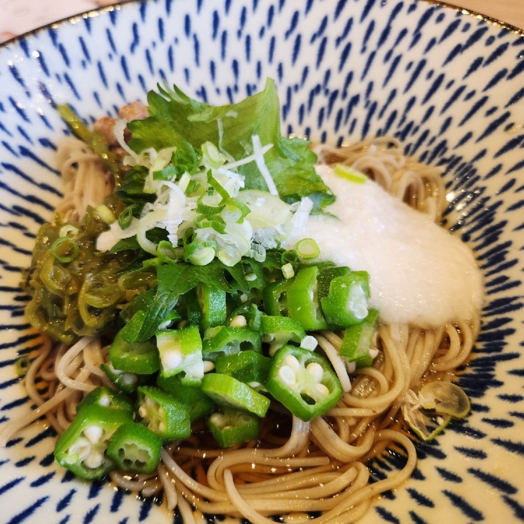 ユーザーが投稿したねばねば野菜のばくだんまぜ蕎麦の写真 - 実際訪問したユーザーが直接撮影して投稿した芝久保町そば蕎麦処大戸屋 田無店の写真