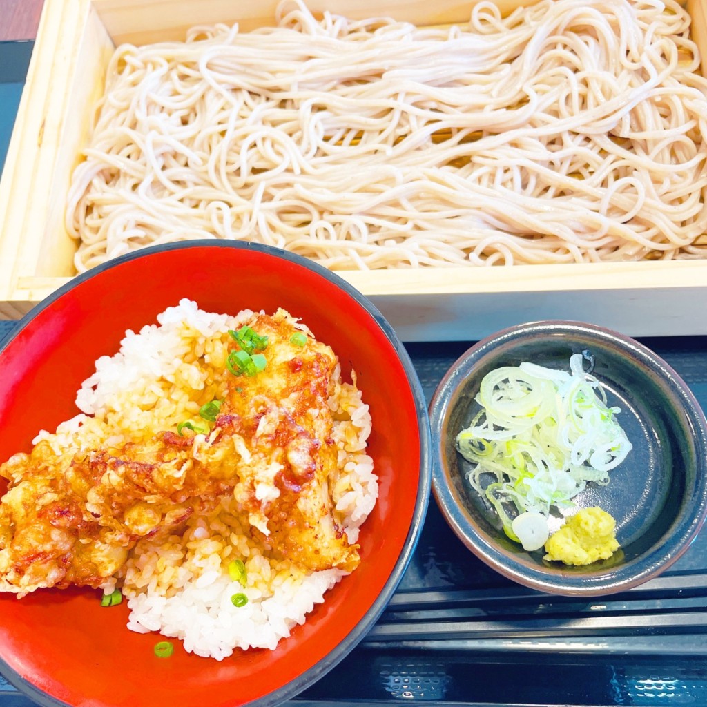 ユーザーが投稿したミニ鶏天丼+セイロの写真 - 実際訪問したユーザーが直接撮影して投稿した大原定食屋鶏彩 熊谷大原店の写真