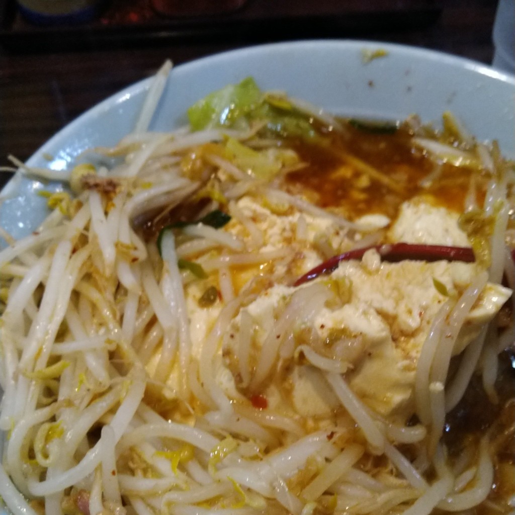 ユーザーが投稿したラーメン NYmA 麺を豆腐に ニラキムチの写真 - 実際訪問したユーザーが直接撮影して投稿した新富町ラーメン / つけ麺立川マシマシ 8号店の写真