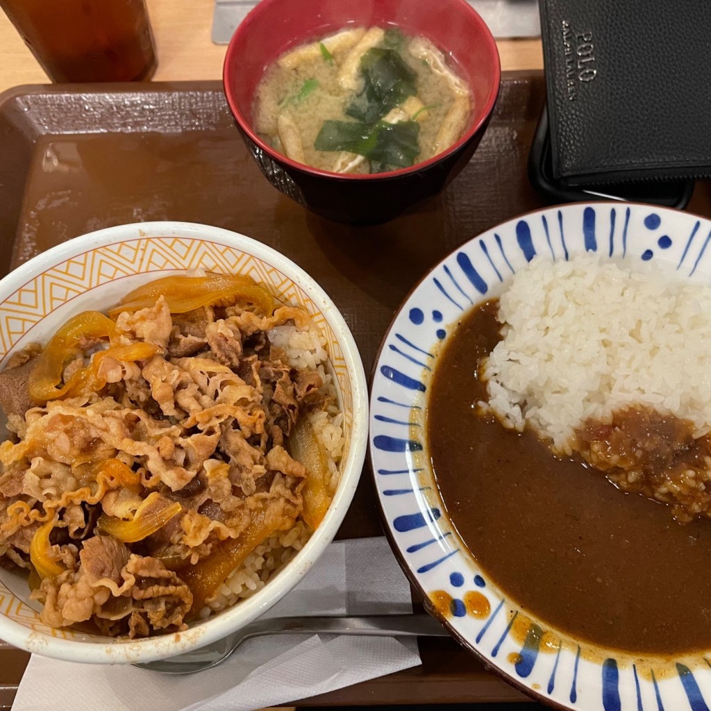 ユーザーが投稿した牛丼Wセットランチの写真 - 実際訪問したユーザーが直接撮影して投稿した荏田南牛丼すき家 都筑ふれあいの丘店の写真