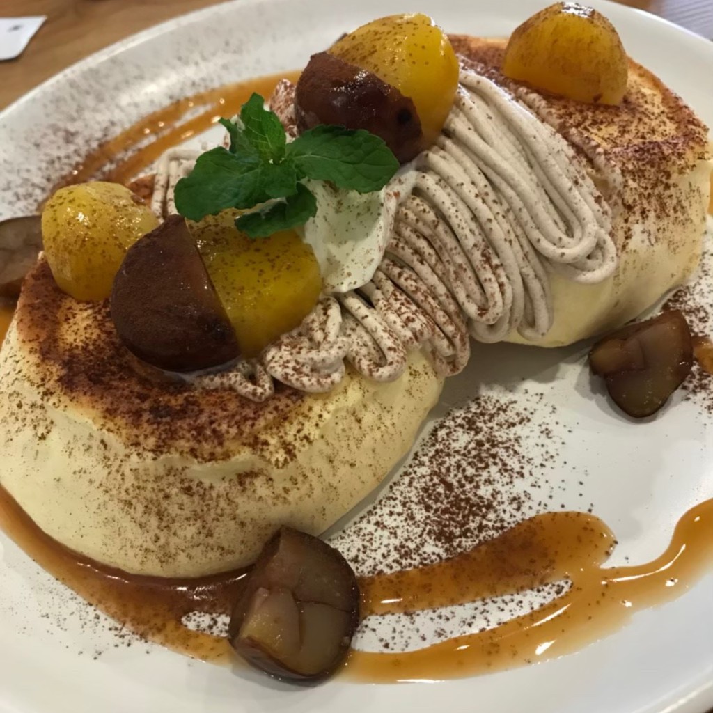 ユーザーが投稿したモンブランパンケーキの写真 - 実際訪問したユーザーが直接撮影して投稿した保城カフェcafe de misticoの写真