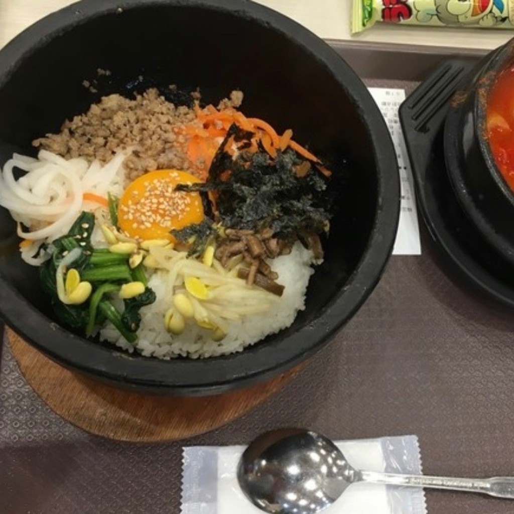 ユーザーが投稿した石焼チーズビビムパの写真 - 実際訪問したユーザーが直接撮影して投稿した飯積韓国料理韓国料理Bibim 酒々井プレミアム・アウトレット店の写真