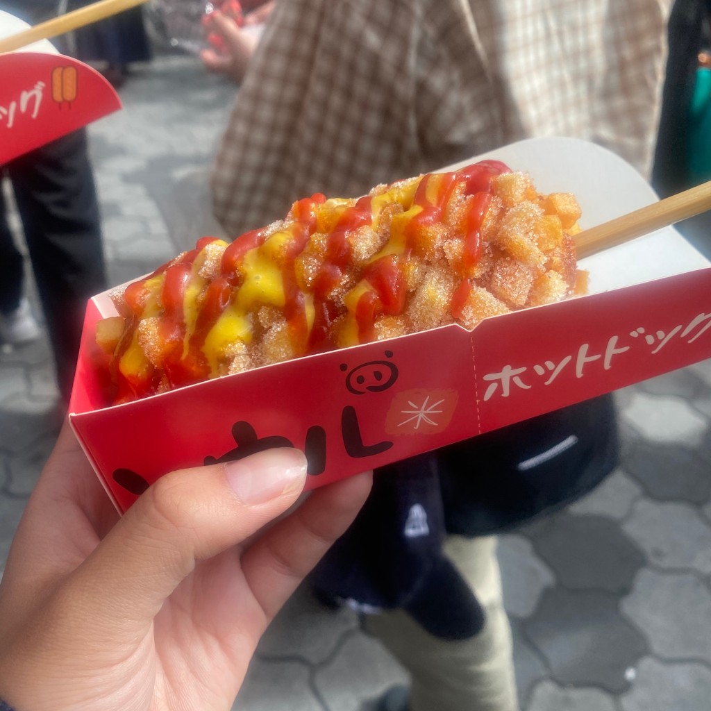 ユーザーが投稿したポテトチーズホットドッグの写真 - 実際訪問したユーザーが直接撮影して投稿した桃谷韓国料理ソウルホットドックの写真