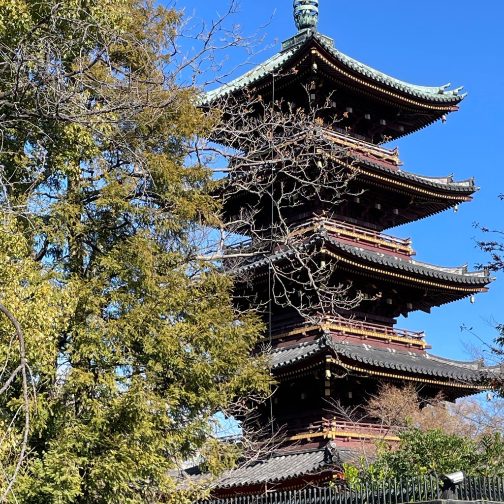 実際訪問したユーザーが直接撮影して投稿した上野公園歴史的建造物旧東照宮五重塔の写真