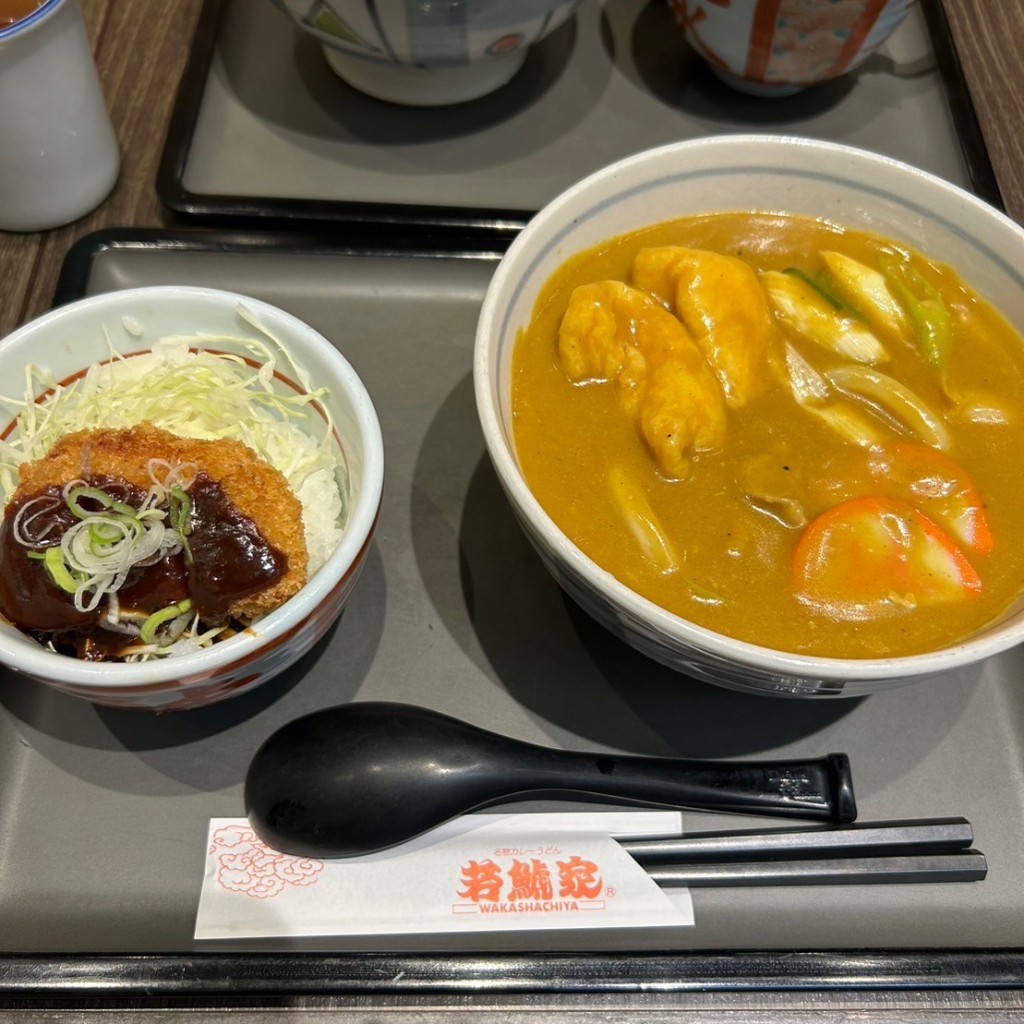 ユーザーが投稿したカレーとミニ丼セットの写真 - 実際訪問したユーザーが直接撮影して投稿した三好町うどん若鯱家 三好アイ・モール店の写真