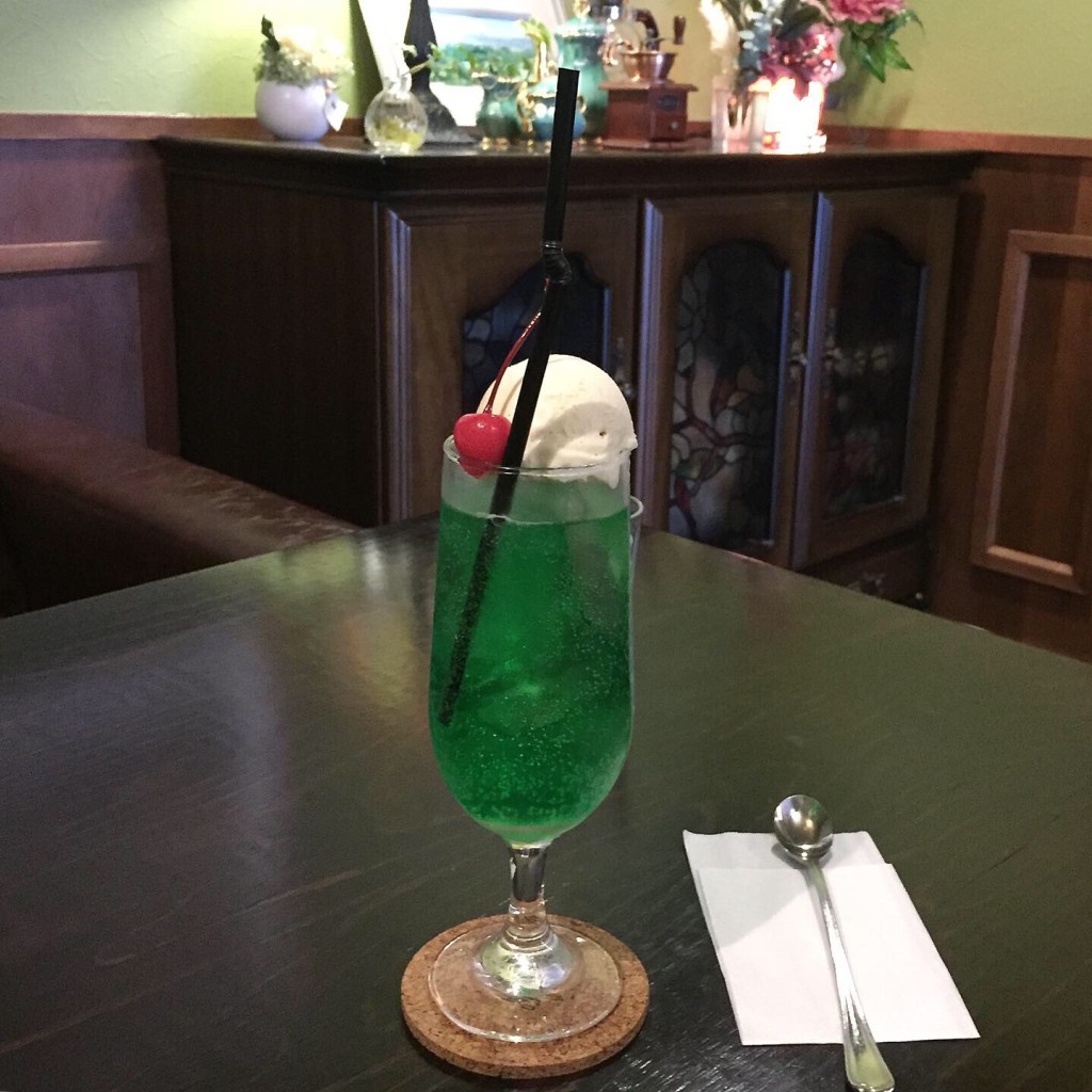 ユーザーが投稿したクリームソーダの写真 - 実際訪問したユーザーが直接撮影して投稿した台村町喫茶店喫茶Amberの写真