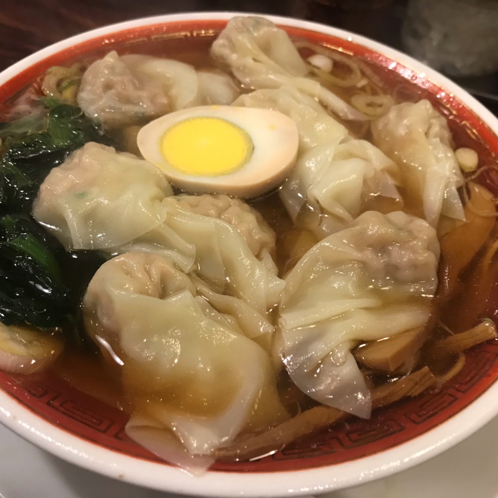 ユーザーが投稿した夕食雲呑麺焼セットの写真 - 実際訪問したユーザーが直接撮影して投稿した西新宿中華料理広州市場 西新宿店の写真