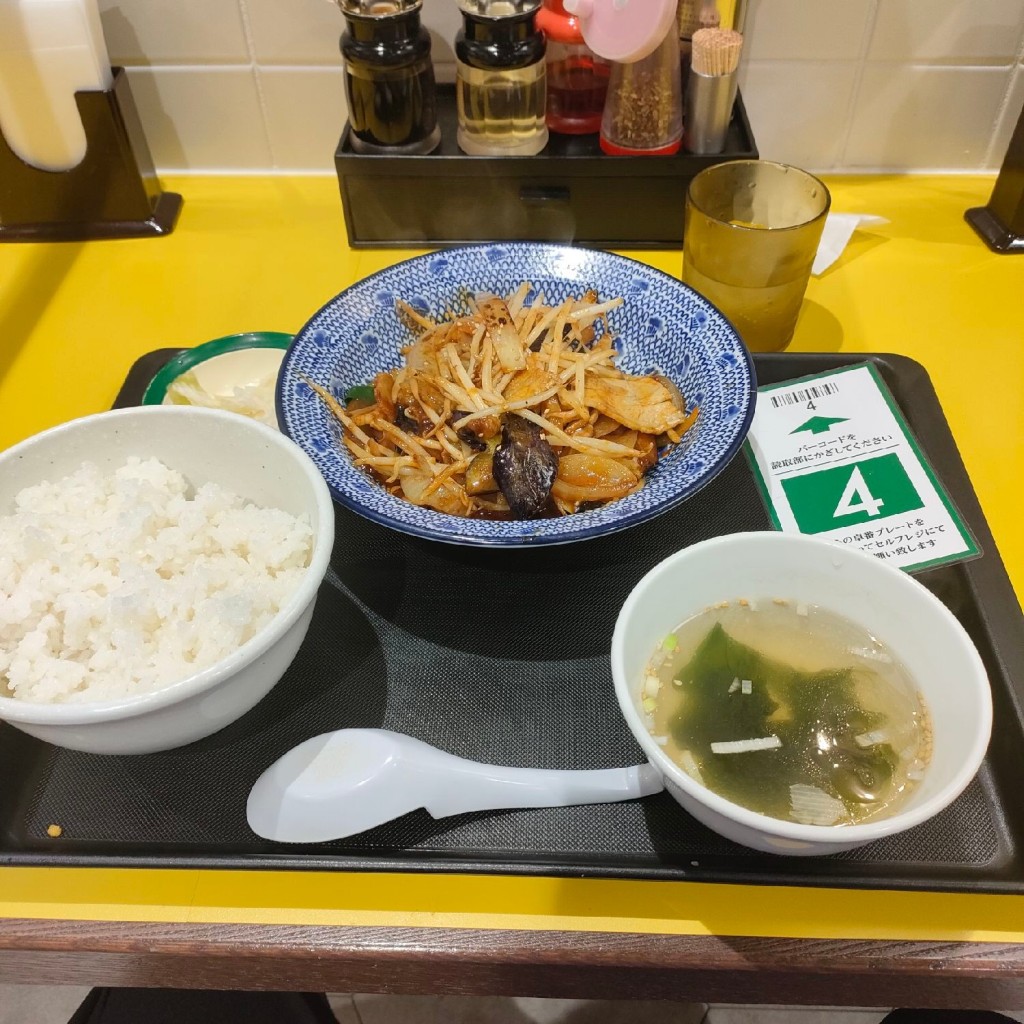 ユーザーが投稿した豚と茄子の辛味噌炒め定食の写真 - 実際訪問したユーザーが直接撮影して投稿した東和泉中華料理松軒中華食堂 狛江店の写真