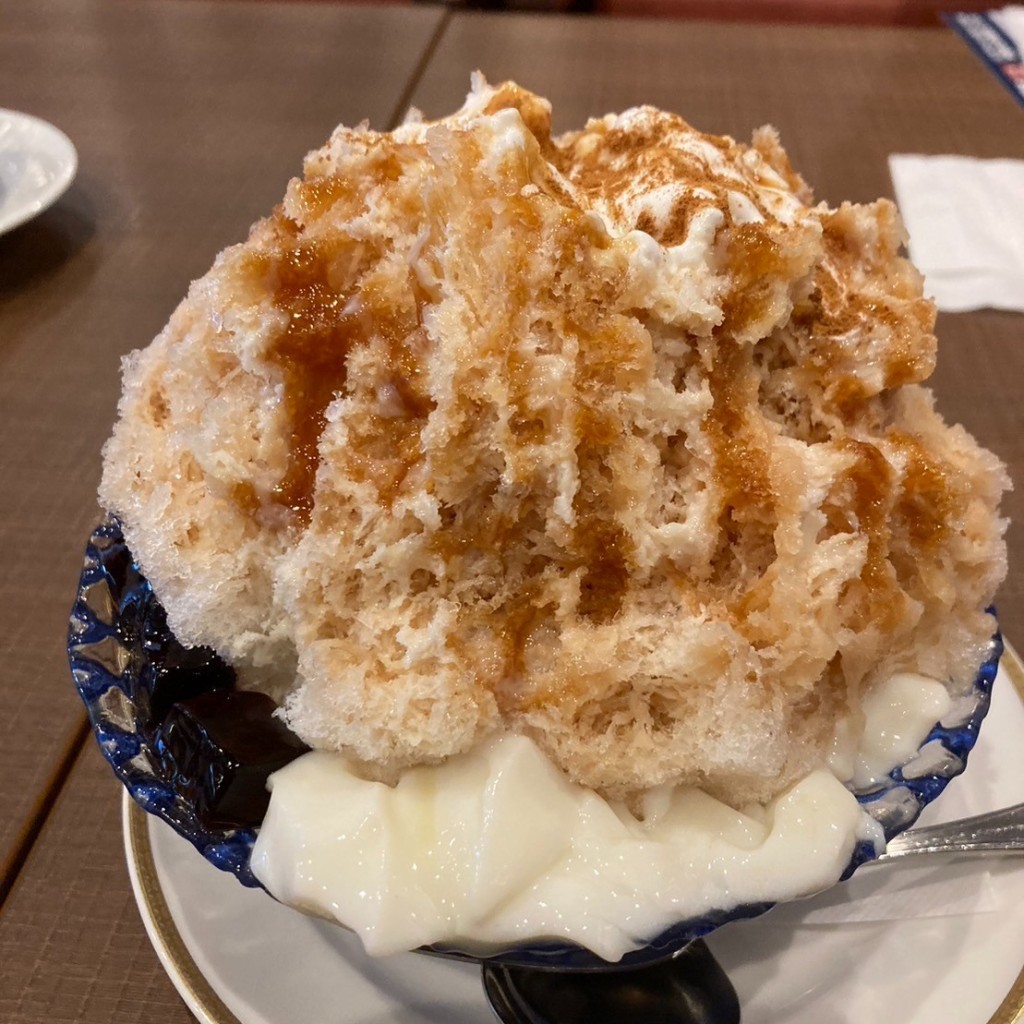 ユーザーが投稿したキャラメルミルクティーかき氷の写真 - 実際訪問したユーザーが直接撮影して投稿した多田桜木カフェ倉式珈琲店 イオンタウン川西店の写真