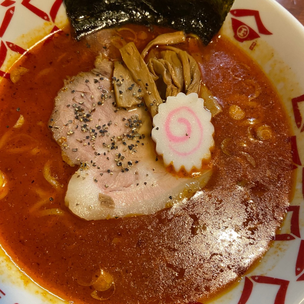 ユーザーが投稿した辛煮干しラーメンの写真 - 実際訪問したユーザーが直接撮影して投稿した舟橋町ラーメン / つけ麺煮干しらーめん 玉五郎 鶴橋店の写真