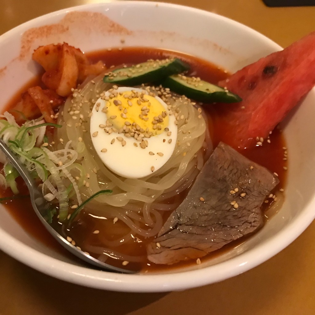 ユーザーが投稿したBセット(冷麺・ミニ角煮丼)の写真 - 実際訪問したユーザーが直接撮影して投稿した盛岡駅前通韓国料理明明家の写真