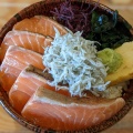 炙りサーモン丼 - 実際訪問したユーザーが直接撮影して投稿した東魚介 / 海鮮料理波の 渋谷東店の写真のメニュー情報