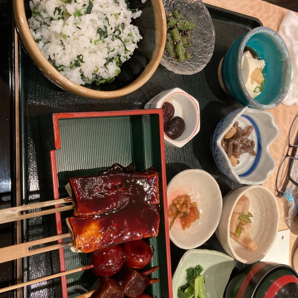 ユーザーが投稿した彩り田楽定食の写真 - 実際訪問したユーザーが直接撮影して投稿した鹿田豆腐料理鈴の屋 西春店の写真