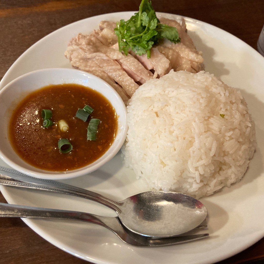 ユーザーが投稿した蒸し鶏ご飯の写真 - 実際訪問したユーザーが直接撮影して投稿した高円寺南タイ料理BAAN ESAN 高円寺店の写真