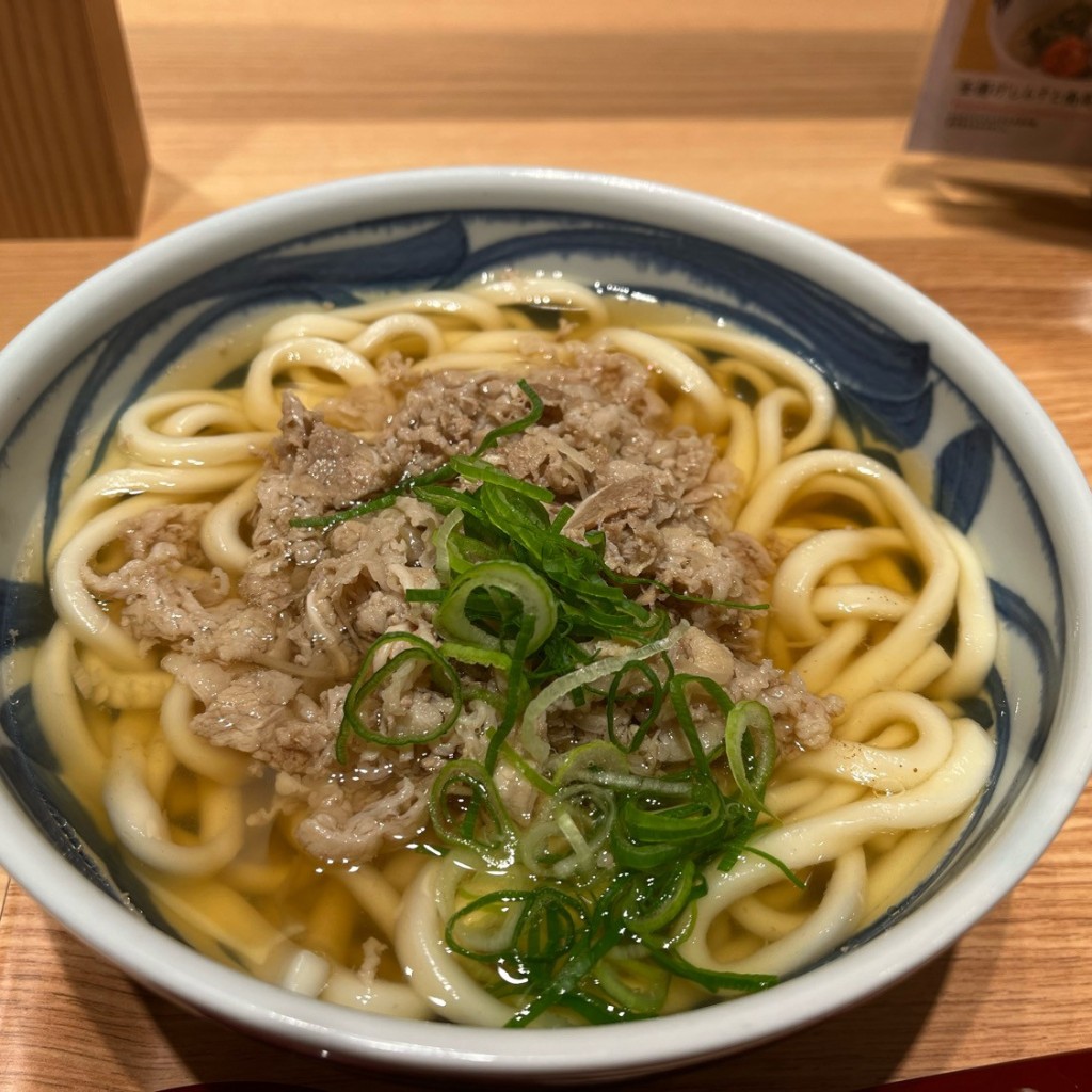 ユーザーが投稿した肉W (ダブル) うどんの写真 - 実際訪問したユーザーが直接撮影して投稿した西新宿和食 / 日本料理だし茶漬け+肉うどん えん 新宿小田急エース店の写真