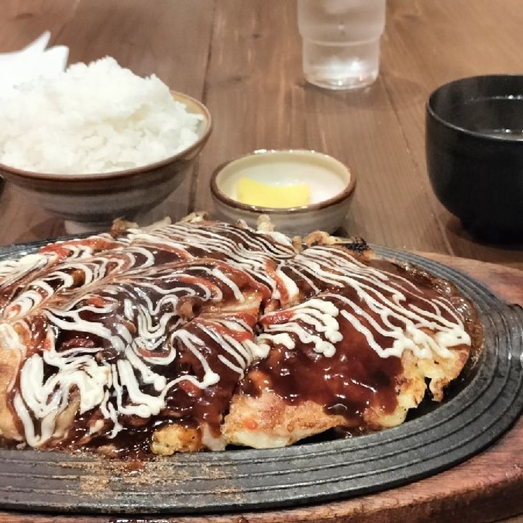 ユーザーが投稿したお好み焼き定食の写真 - 実際訪問したユーザーが直接撮影して投稿した七松町お好み焼きノルドの写真