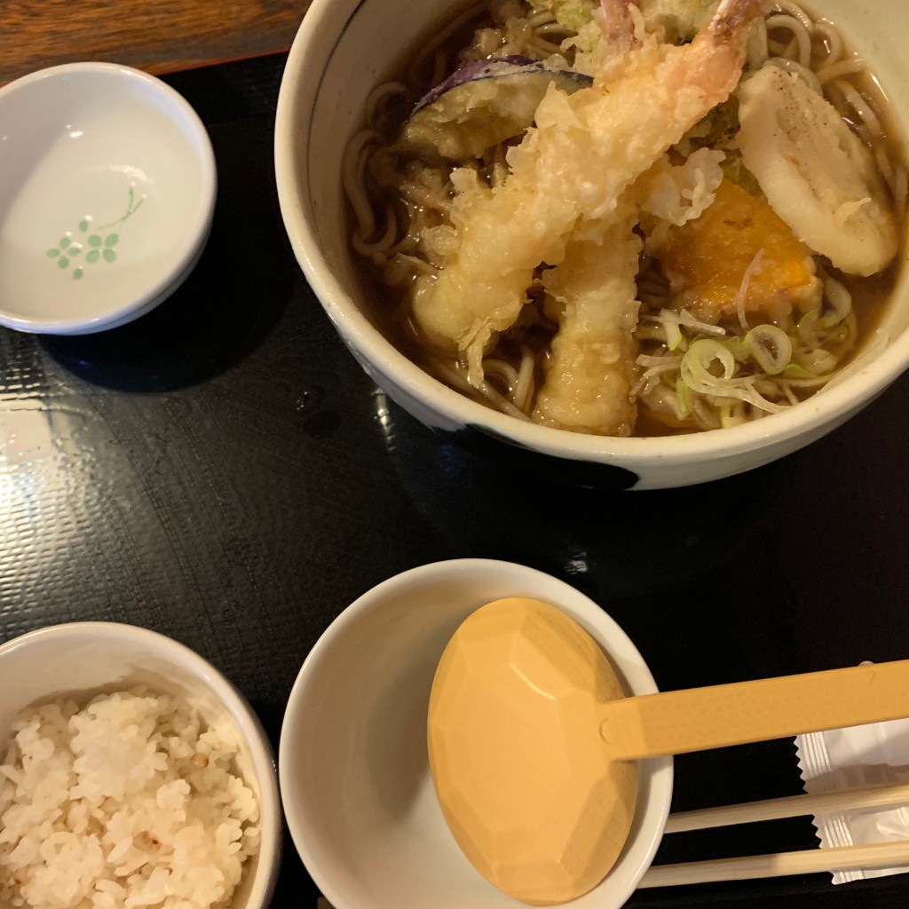 ユーザーが投稿した天ぷら蕎麦の写真 - 実際訪問したユーザーが直接撮影して投稿した戸隠そばいろりの蕎麦処 築山の写真