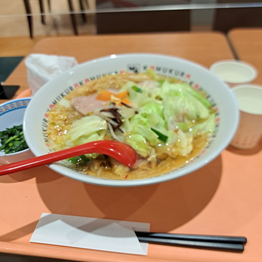 ユーザーが投稿した野菜いっぱいラーメンの写真 - 実際訪問したユーザーが直接撮影して投稿した大日東町ラーメン専門店どうとんぼり神座 イオンモール大日店の写真