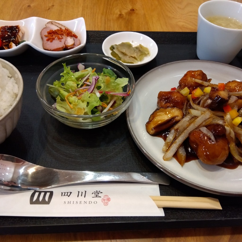ユーザーが投稿した酢豚ランチの写真 - 実際訪問したユーザーが直接撮影して投稿した阿賀南中華料理中華料理の四川堂の写真