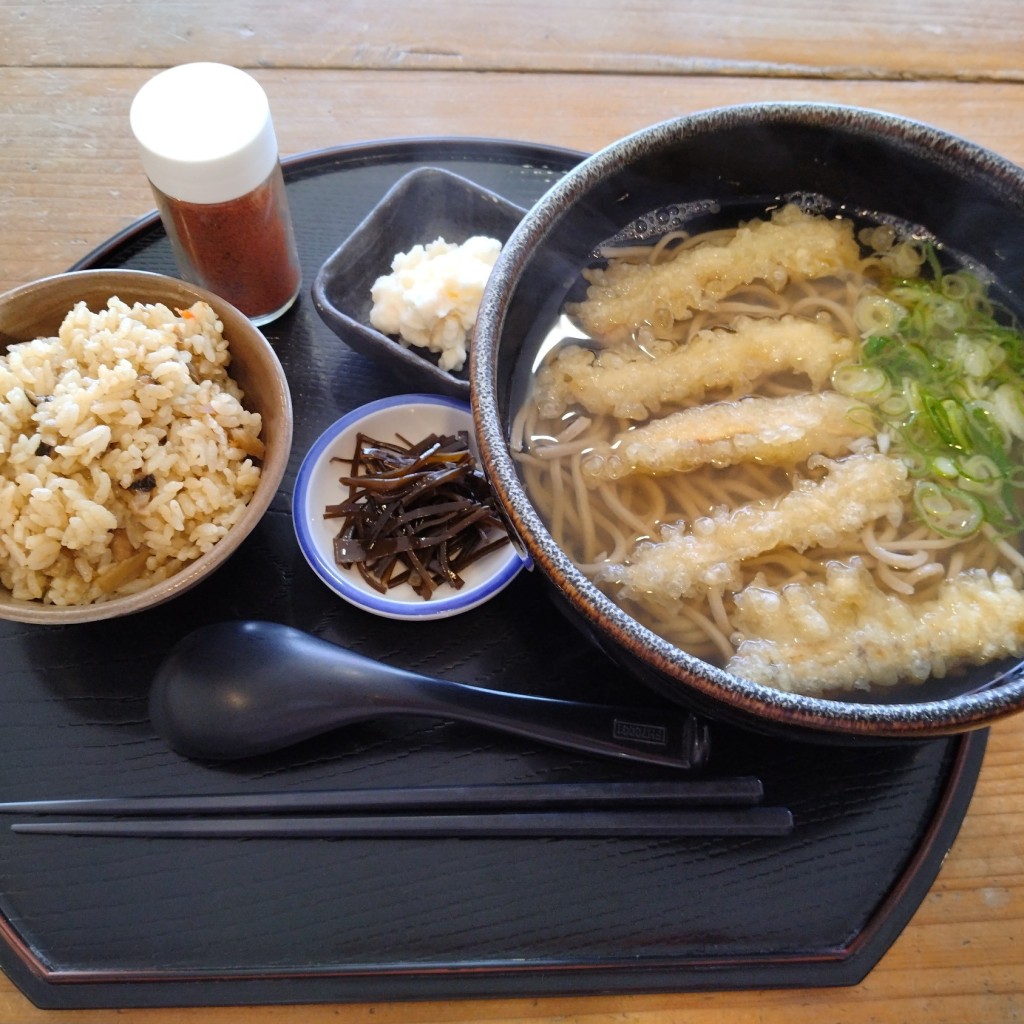 ユーザーが投稿したごぼう天定食蕎麦の写真 - 実際訪問したユーザーが直接撮影して投稿した下津南山うどん九州うどん・そば 松の屋の写真