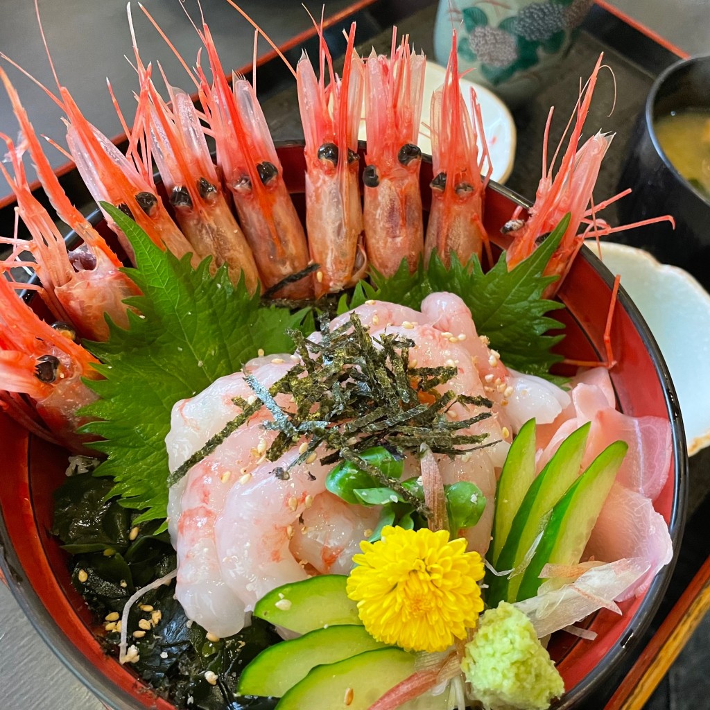ユーザーが投稿した甘エビ丼の写真 - 実際訪問したユーザーが直接撮影して投稿した三国町宿魚介 / 海鮮料理お食事処 はまさかの写真