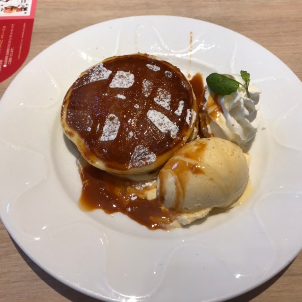 ユーザーが投稿したキャラメルパンケーキの写真 - 実際訪問したユーザーが直接撮影して投稿した鳥谷野ファミリーレストランデニーズ 南福島店の写真