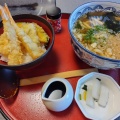 L)海老天丼と麺セット - 実際訪問したユーザーが直接撮影して投稿した和泉中央南しゃぶしゃぶかごの屋 立場店の写真のメニュー情報