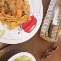 ランチ海老とブロッコリーのトマトパスタ - 実際訪問したユーザーが直接撮影して投稿した真栄里カフェスィートバールジェノアの写真のメニュー情報