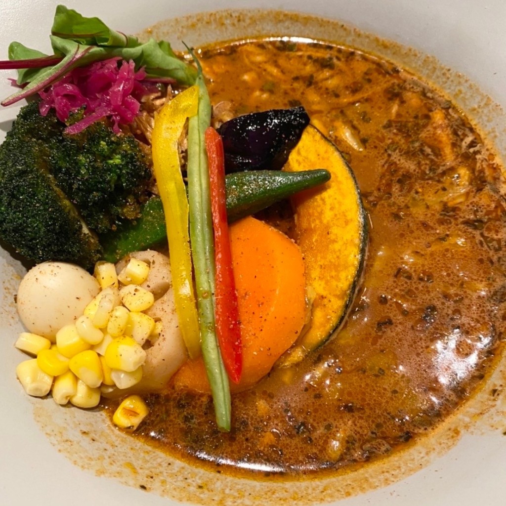 ユーザーが投稿した彩り野菜の写真 - 実際訪問したユーザーが直接撮影して投稿した南二条西スープカレーSOUP CURRY TREASUREの写真