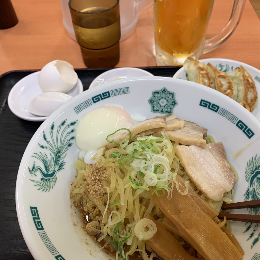 ユーザーが投稿した汁なしラーメン+温玉の写真 - 実際訪問したユーザーが直接撮影して投稿した神田駿河台中華料理日高屋 御茶ノ水聖橋店の写真