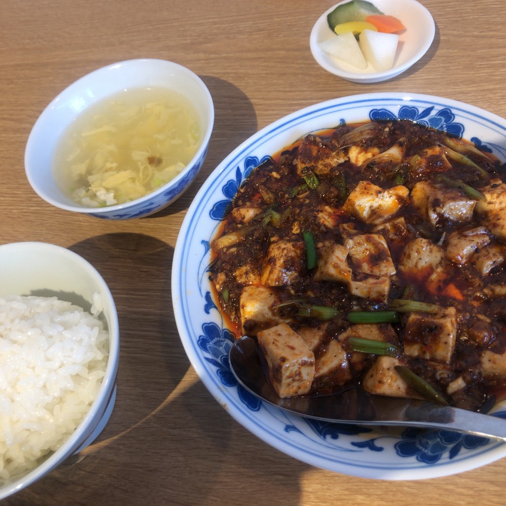 ユーザーが投稿した麻婆豆腐定食の写真 - 実際訪問したユーザーが直接撮影して投稿した一乗寺里ノ西町中華料理中国料理 秋華の写真