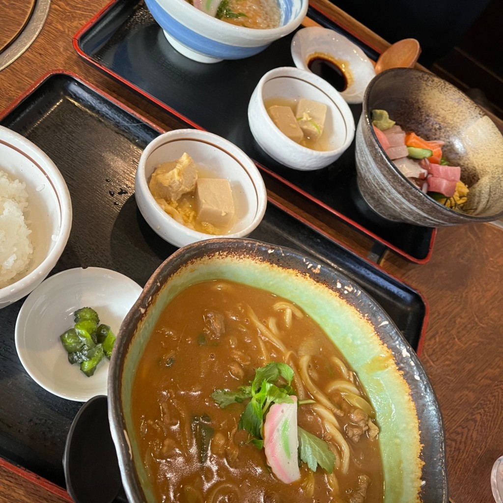 ユーザーが投稿したかれーうどん定食の写真 - 実際訪問したユーザーが直接撮影して投稿した小泉町定食屋わらじやの写真