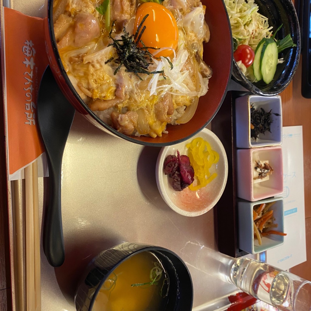 ユーザーが投稿したとろっと玉子の親子丼定食の写真 - 実際訪問したユーザーが直接撮影して投稿した市之町東定食屋梅木さんちの台所の写真