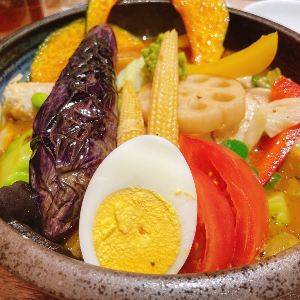 ユーザーが投稿した野菜チキンスープカレーの写真 - 実際訪問したユーザーが直接撮影して投稿した西新宿カレーカレー食堂 心 西新宿店の写真