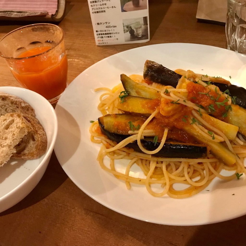 ユーザーが投稿したナスのトマトソースの写真 - 実際訪問したユーザーが直接撮影して投稿した小川自然食 / 薬膳有機野菜食堂 わらしべの写真
