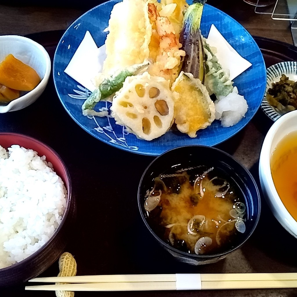 ユーザーが投稿した季節の天ぷら定食の写真 - 実際訪問したユーザーが直接撮影して投稿した和田町仁我浦魚介 / 海鮮料理和田浜の写真