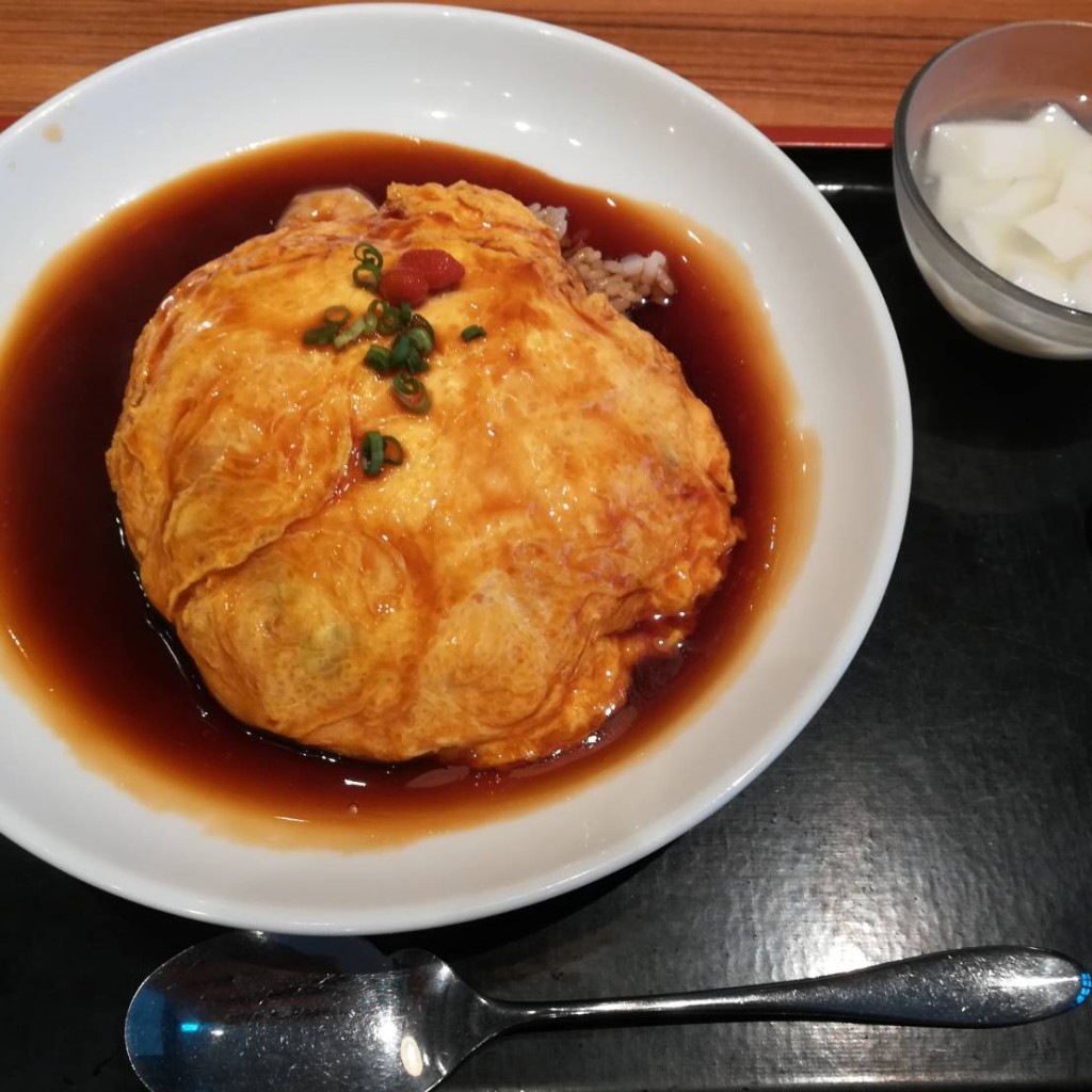ユーザーが投稿した黒酢の天津飯セットの写真 - 実際訪問したユーザーが直接撮影して投稿した赤池町上海料理上海湯包小館 プライムツリー赤池店の写真