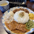 Sキーマ&チキンカレーL - 実際訪問したユーザーが直接撮影して投稿した羽加美カフェジロー珈琲 羽村店の写真のメニュー情報