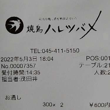 焼鳥 ハレツバメ 横浜鶴屋町店のundefinedに実際訪問訪問したユーザーunknownさんが新しく投稿した新着口コミの写真