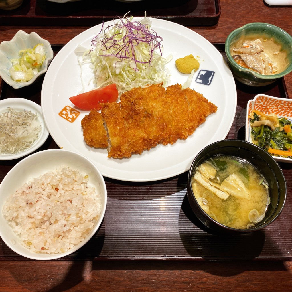 ユーザーが投稿したLunchチキンカツ定食の写真 - 実際訪問したユーザーが直接撮影して投稿した西新宿定食屋寅福 ルミネ新宿店の写真